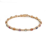 Rainbow Sapphire Diamond Bracelet