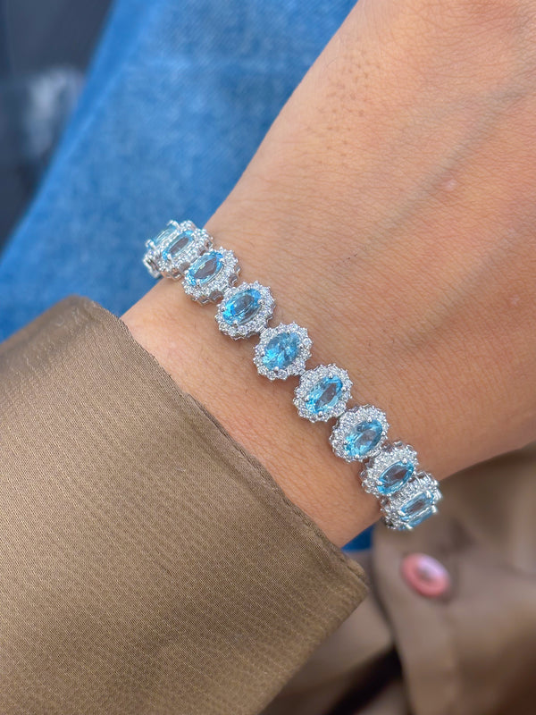Aquamarine Diamond Bracelet