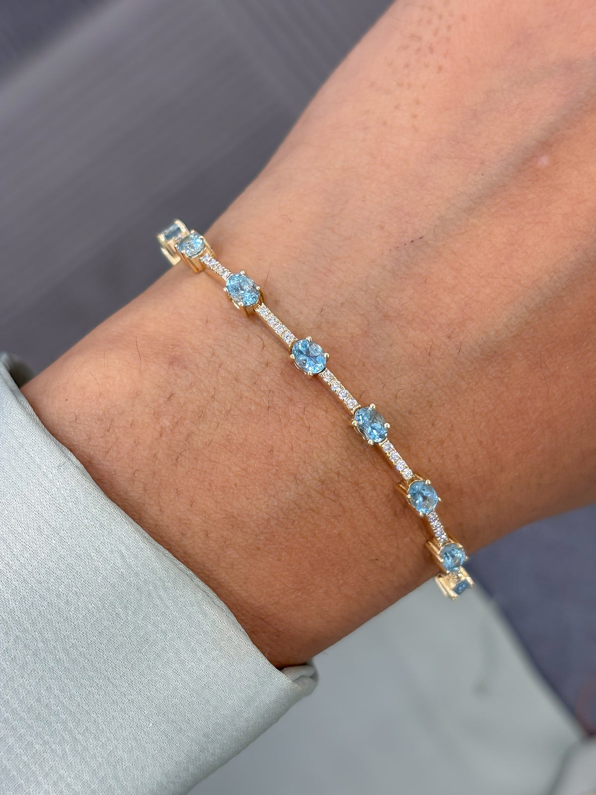 Aquamarine Diamond Bracelet