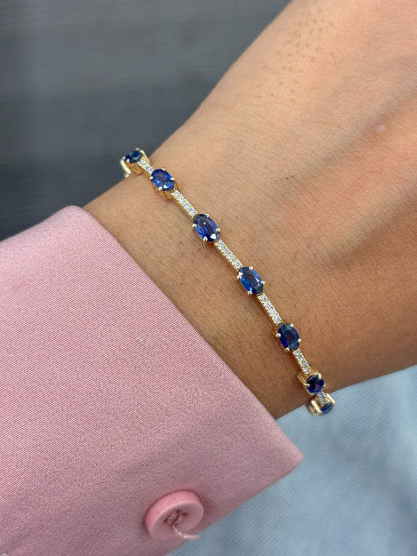 Blue Sapphire Diamond Bracelet