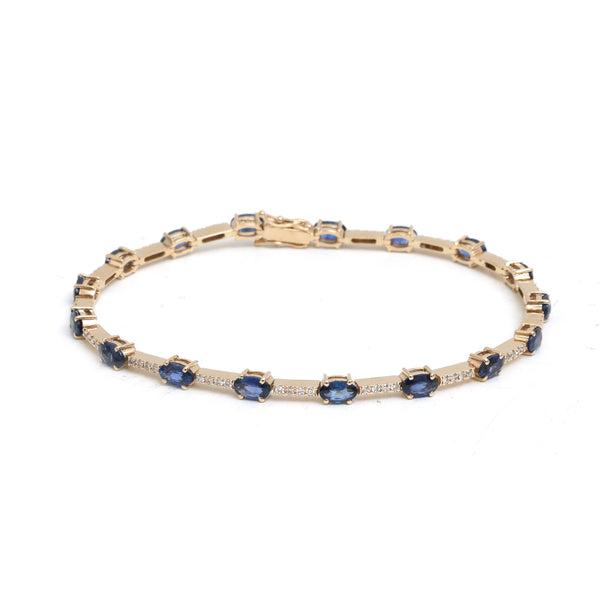 Blue Sapphire Diamond Bracelet