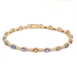 Rainbow Sapphire Diamond Bracelet