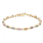 Rainbow Sapphire Diamond Bracelet