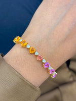 Rainbow Sapphire Diamond Bracelet
