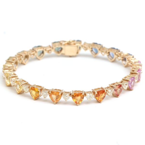 Rainbow Sapphire Diamond Bracelet