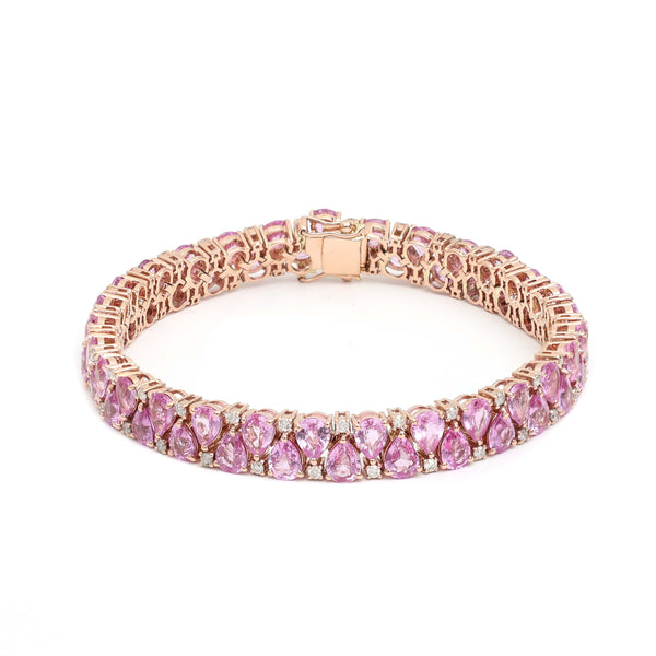 Pink Sapphire Diamond Bracelet