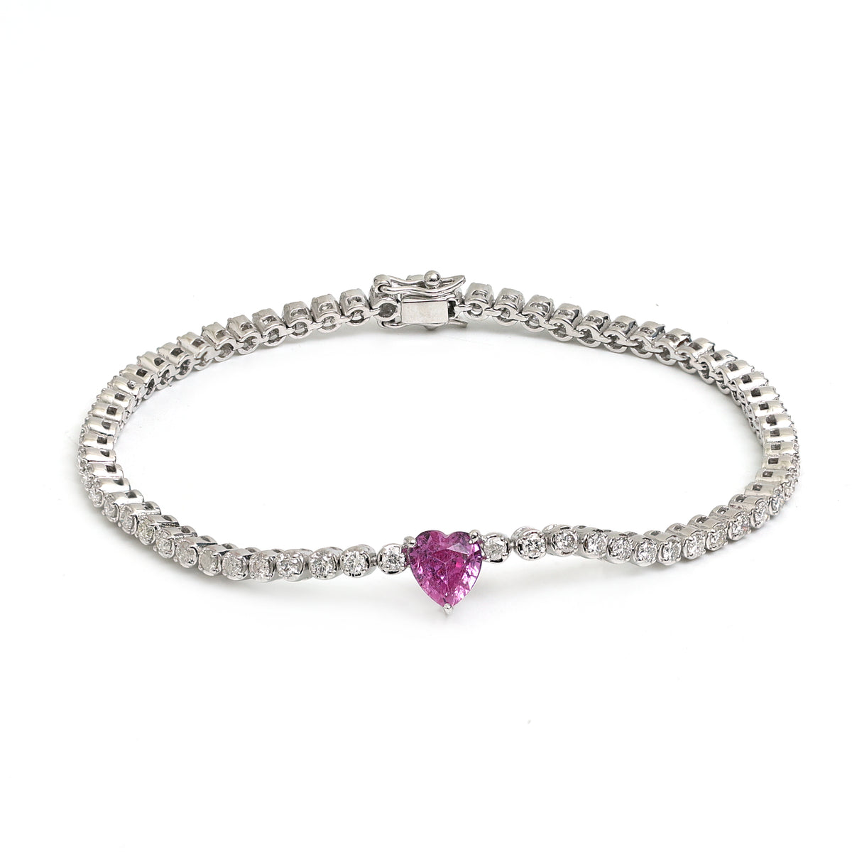 Diamond Pink Sapphire Bracelet