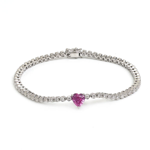 Diamond Pink Sapphire Bracelet