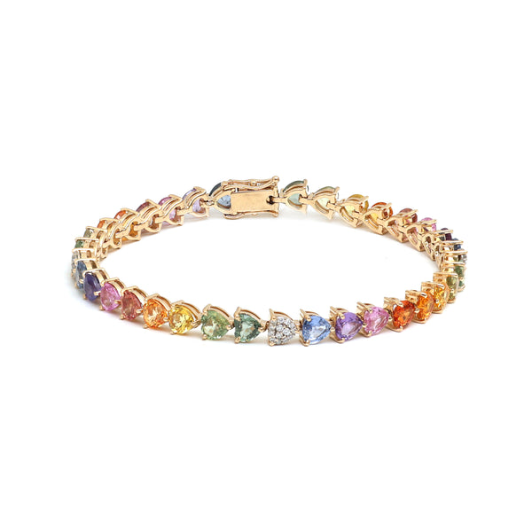 Rainbow Sapphire Diamond Bracelet