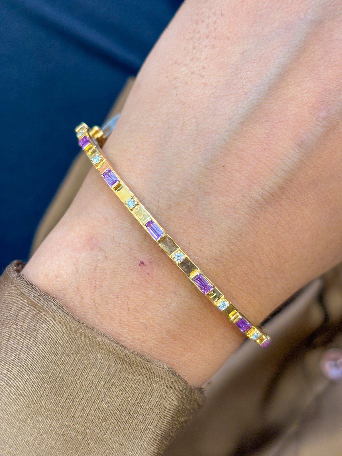 Rainbow Sapphire Diamond Bracelet
