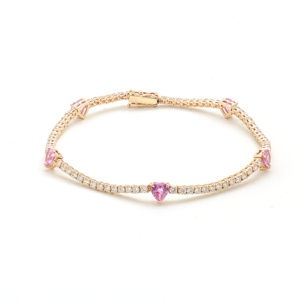 Pink Sapphire Diamond Bracelet