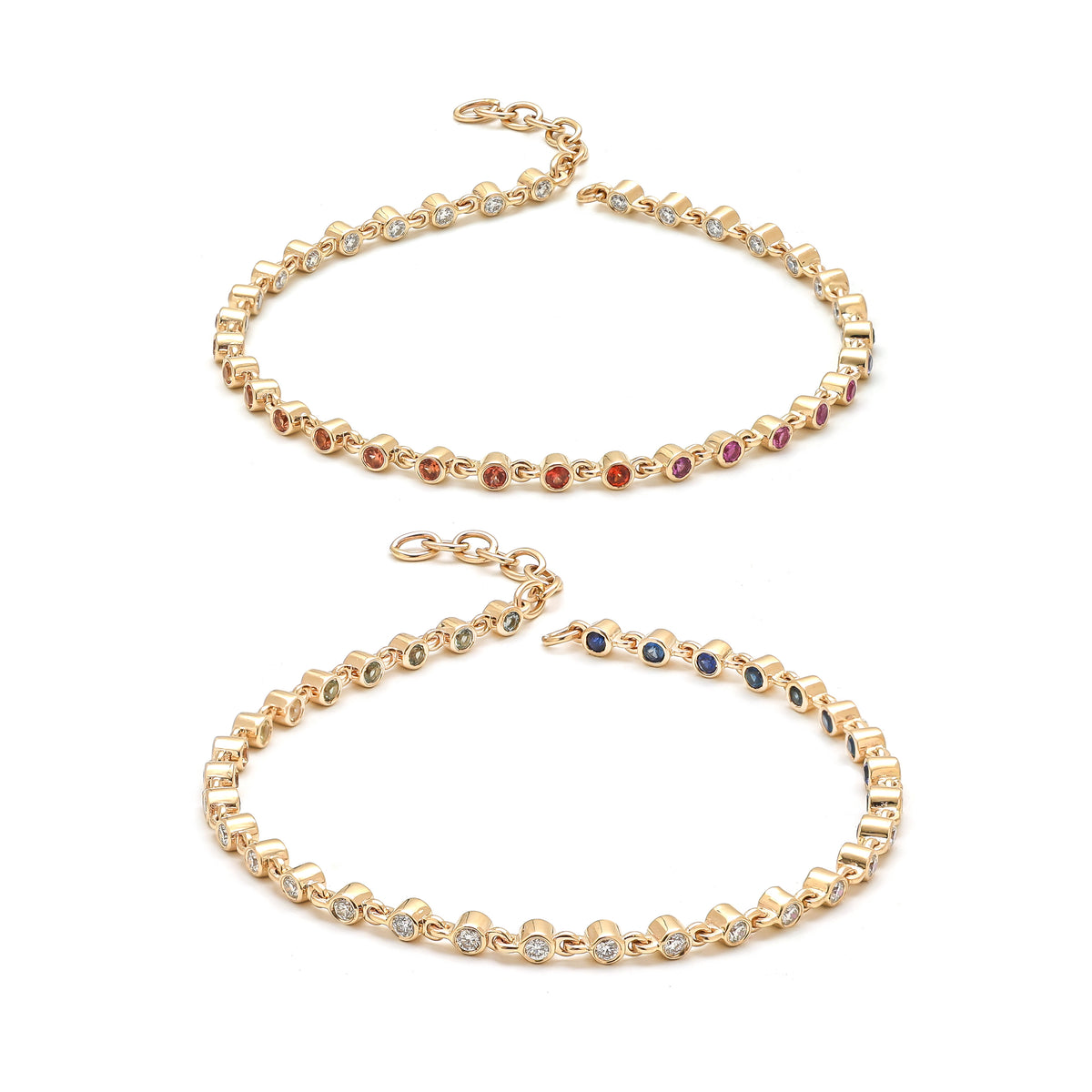 Rainbow Sapphire Diamond Bracelet