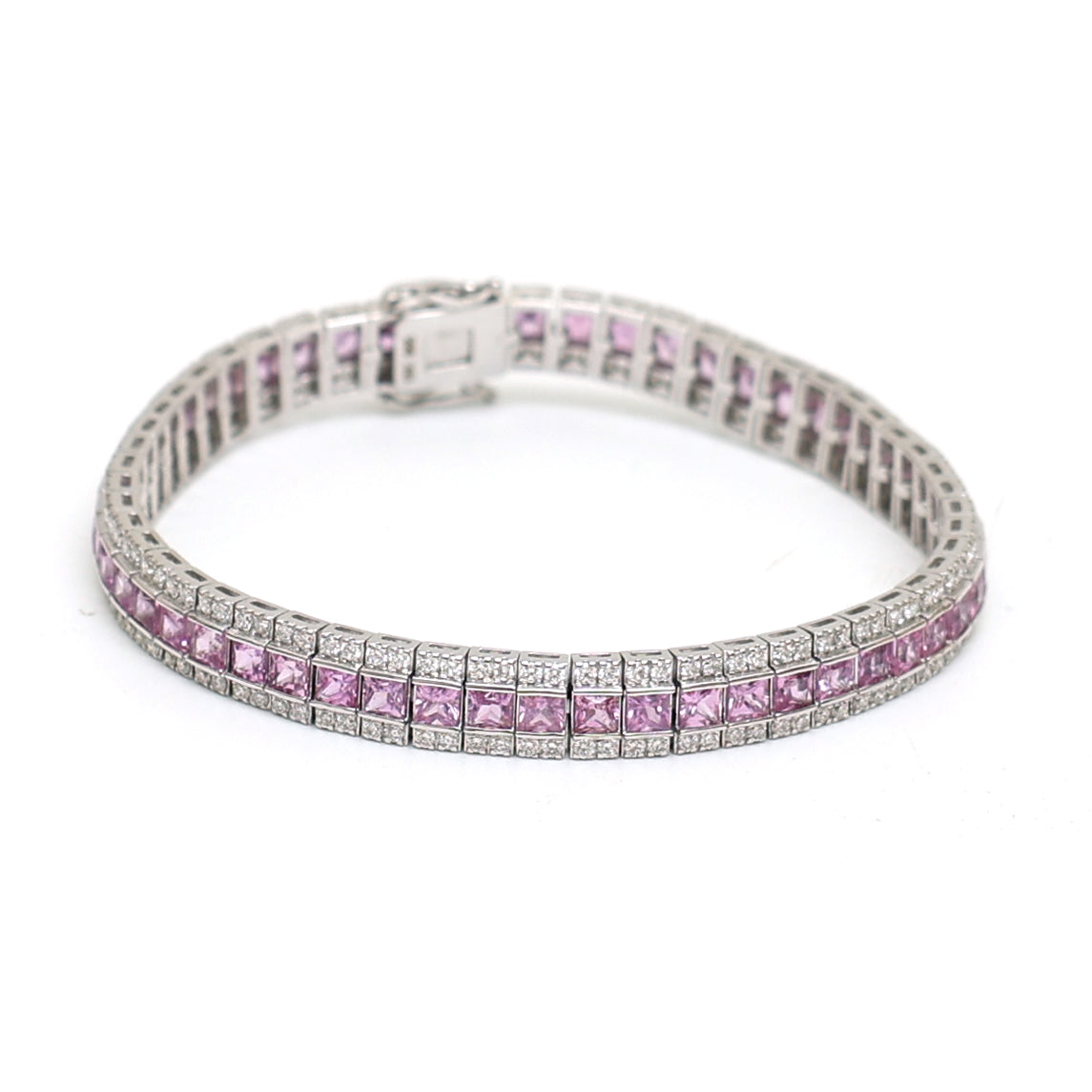 Pink Sapphire Diamond Bracelet