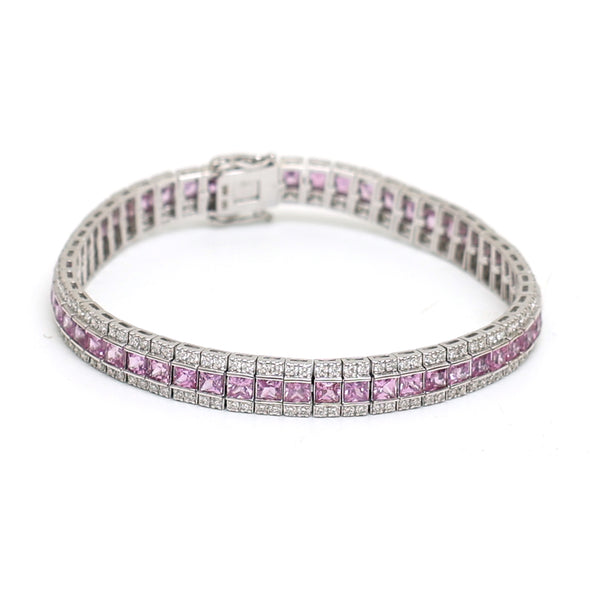Pink Sapphire Diamond Bracelet