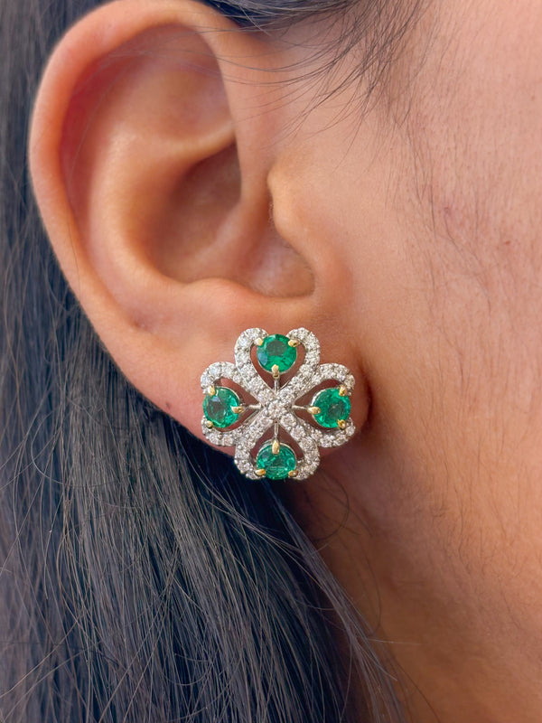 Emerald Diamond Earrings
