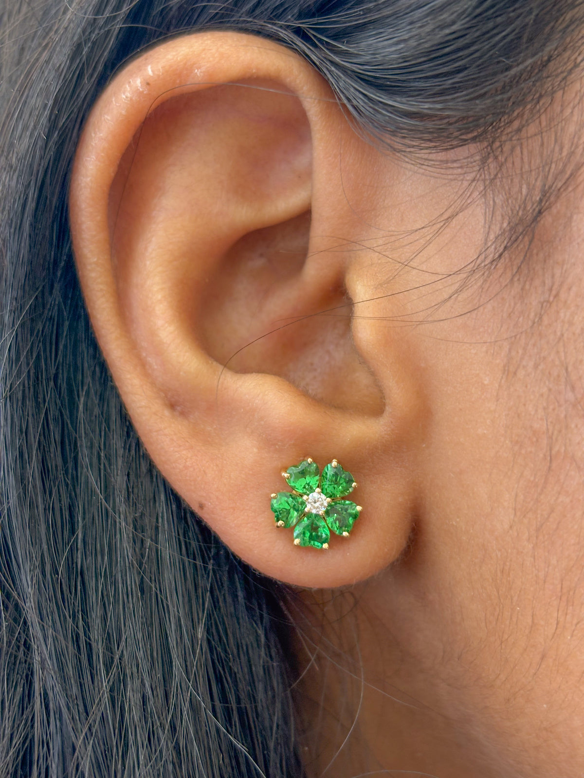 Tsavorite Diamond Earrings