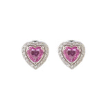 Pink Sapphire Diamond Earrings