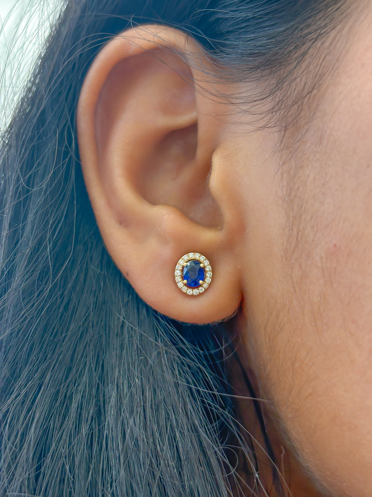 Blue Sapphire Diamond Earrings