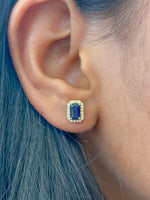 Blue Sapphire Diamond Earrings