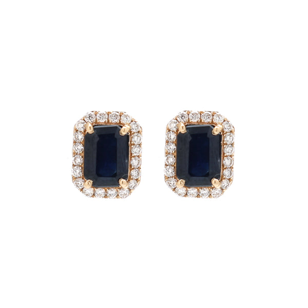 Blue Sapphire Diamond Earrings