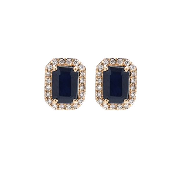 Blue Sapphire Diamond Earrings