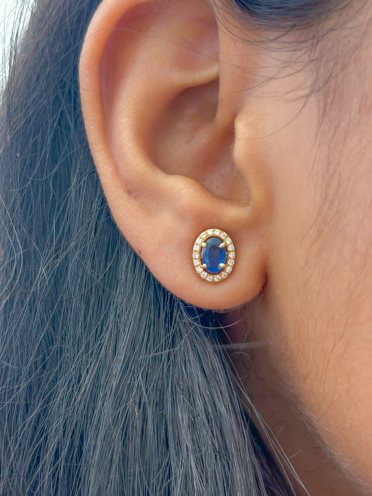 Blue Sapphire Diamond Earrings