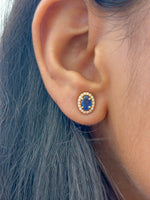Blue Sapphire Diamond Earrings
