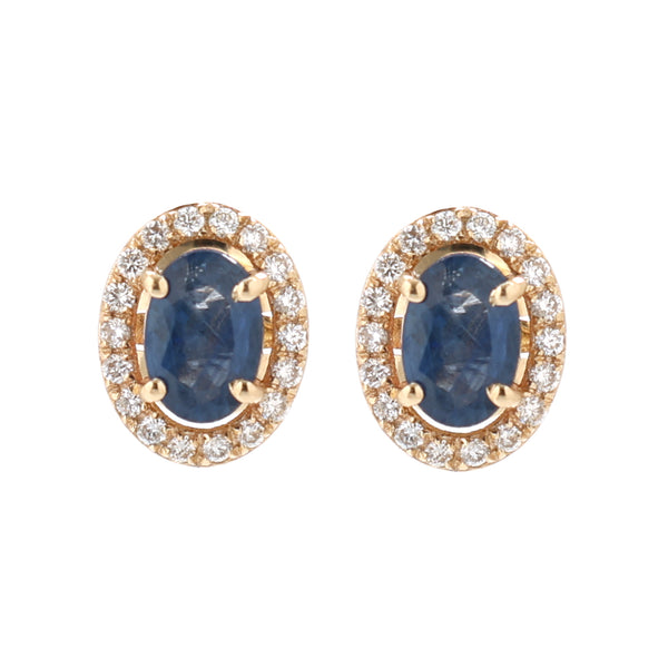 Blue Sapphire Diamond Earrings