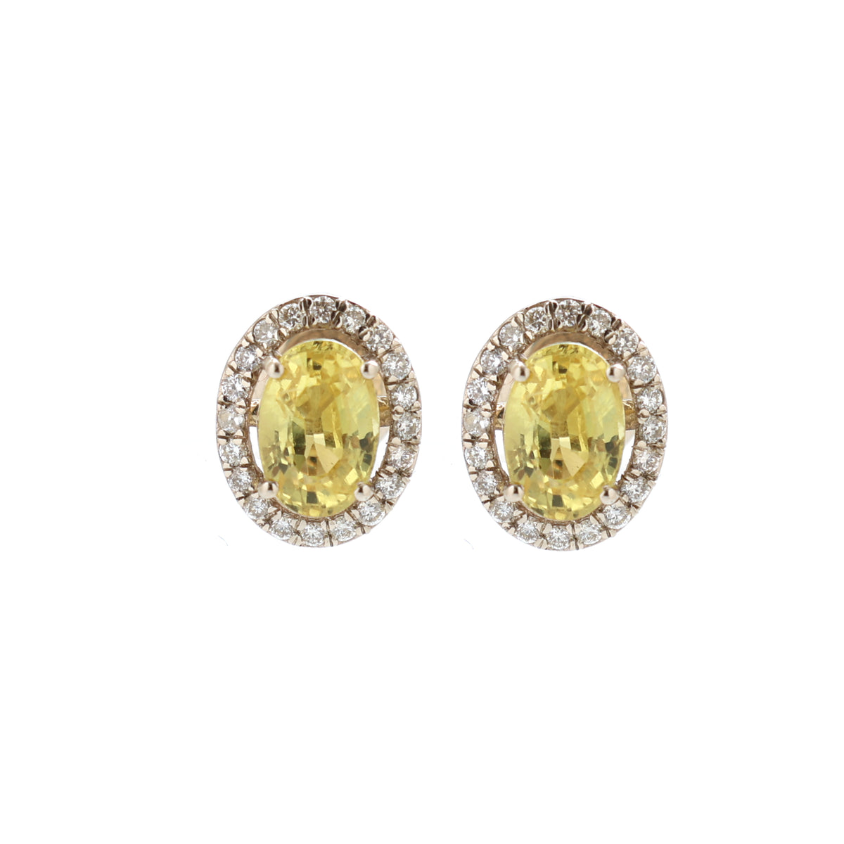 Yellow Sapphire Diamond Earrings
