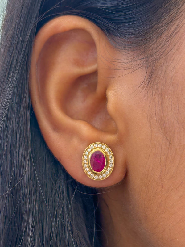 Ruby Diamond Earrings