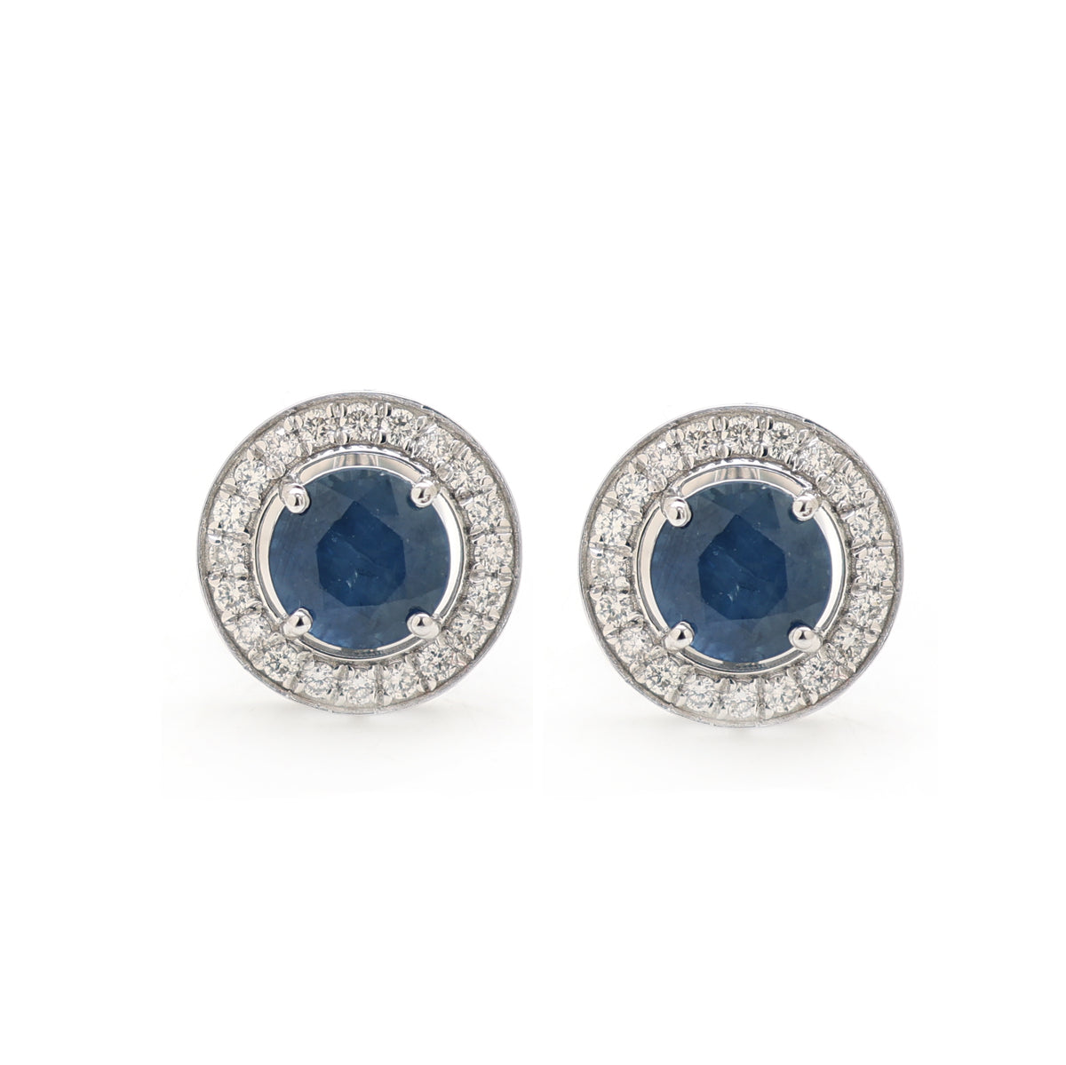 Blue Sapphire Diamond Earrings
