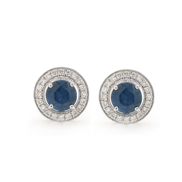 Blue Sapphire Diamond Earrings
