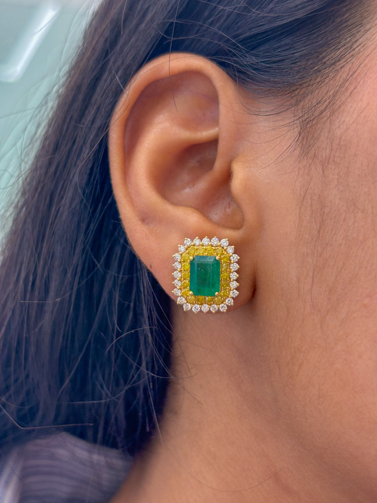 Emerald Diamond Earrings