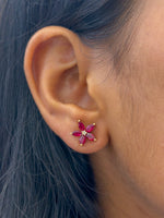 Ruby Diamond Earrings