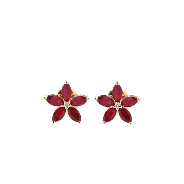 Ruby Diamond Earrings