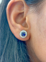 Blue Sapphire Diamond Earrings