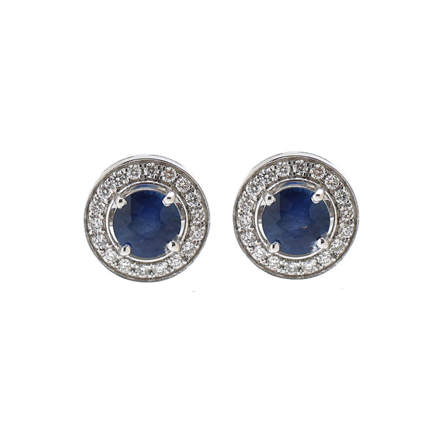 Blue Sapphire Diamond Earrings
