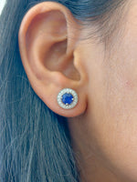 Blue Sapphire Diamond Earrings
