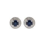 Blue Sapphire Diamond Earrings