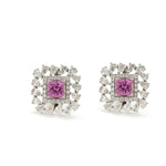 Diamond Pink Sapphire Earrings