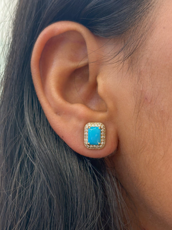 Turquoise Diamond Earrings