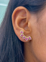 Pink Sapphire Diamond Earrings