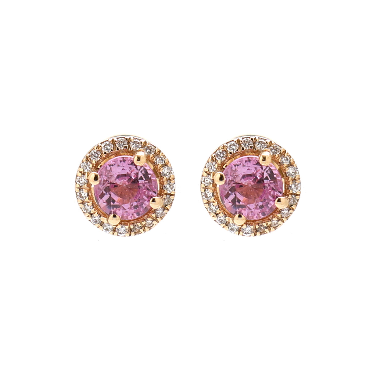 Pink Sapphire Diamond Earrings