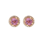 Pink Sapphire Diamond Earrings