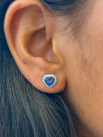 Blue Sapphire Diamond Earrings