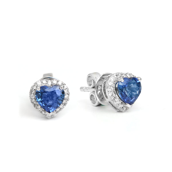Blue Sapphire Diamond Earrings