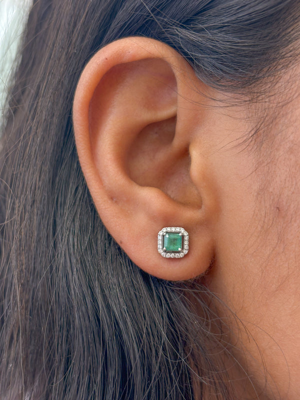 Emerald Diamond Earrings