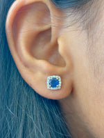 Blue Sapphire Diamond Earrings