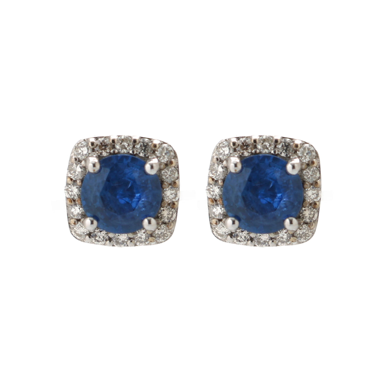 Blue Sapphire Diamond Earrings