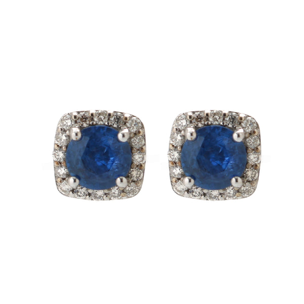 Blue Sapphire Diamond Earrings